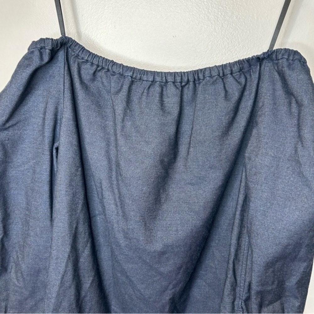 Rag & Bone Blue Chambray Off the Shoulder Mini Dress Size M - Picture 6 of 8